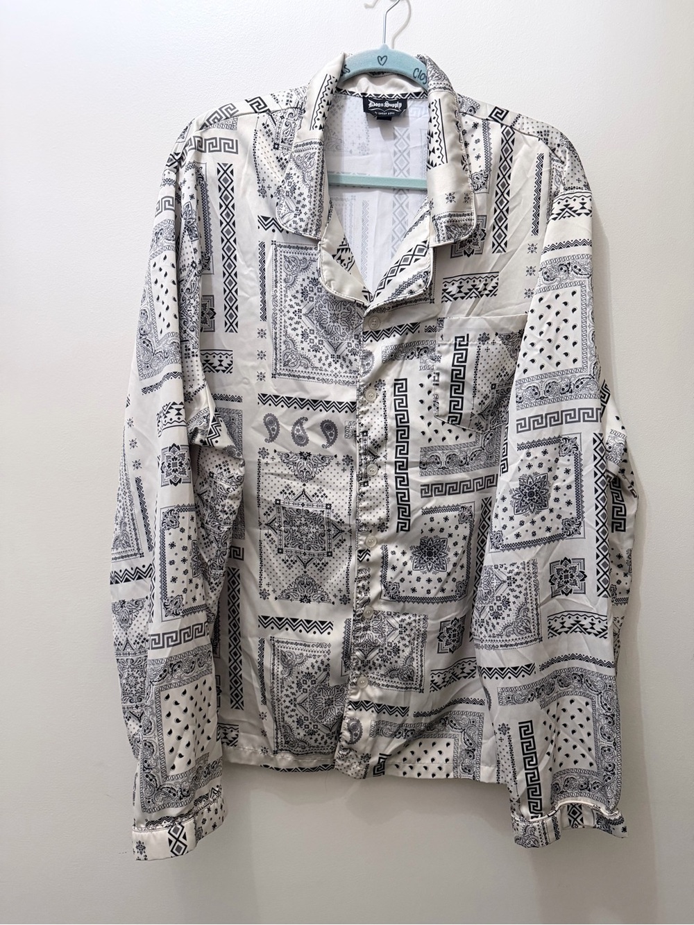 Vintage Y2K Snoop Dogg Supply Paisley Bandana Printed Off White Shirt 2XL Mens